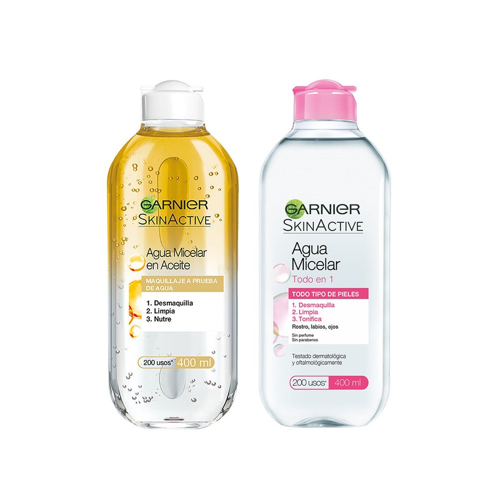 Kit doble limpieza facial de Garnier.